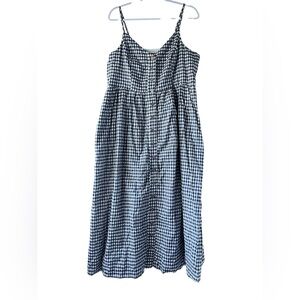 ModCloth Black and White Gingham Midi Dress